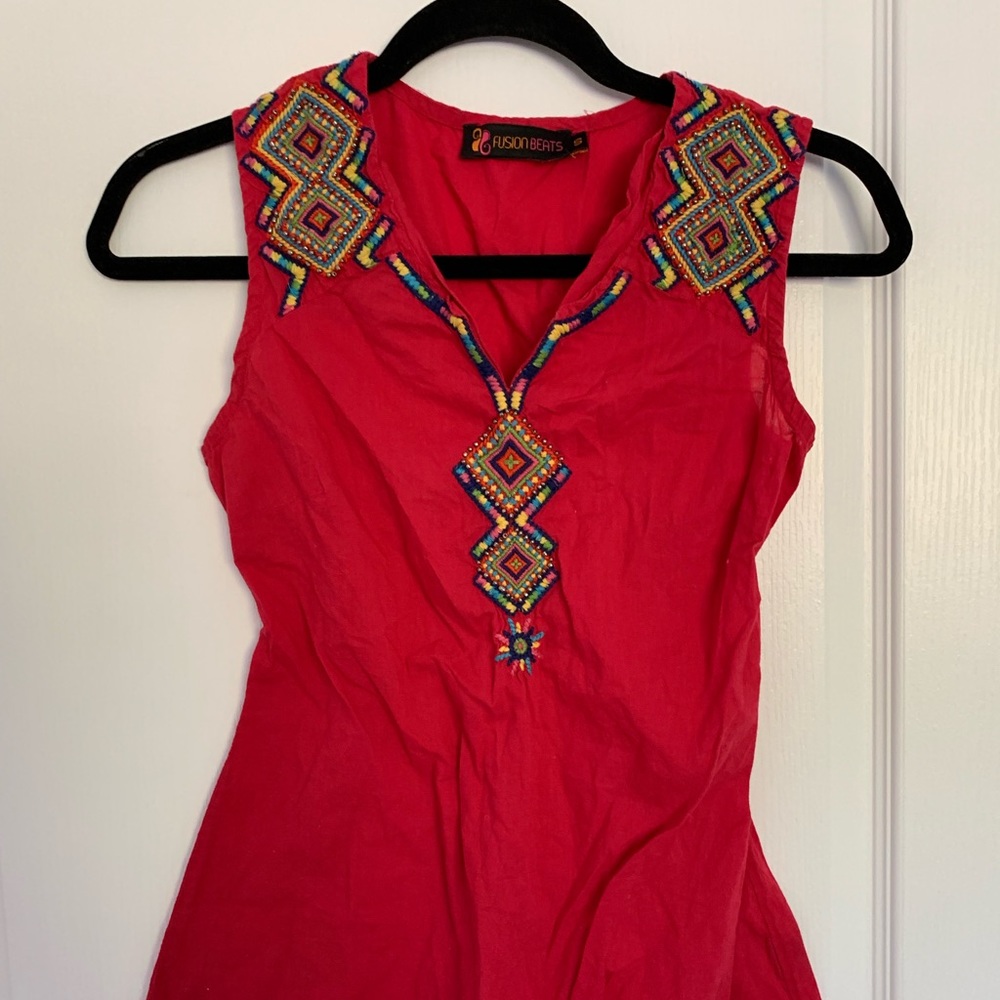 Boho embroidered top